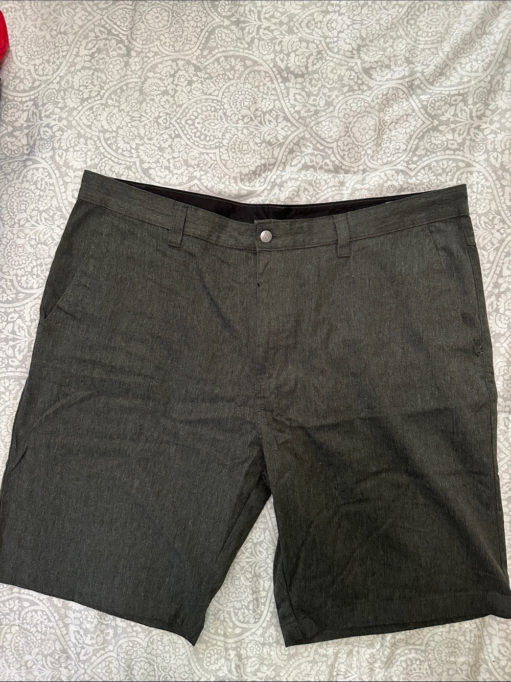 Volcom Men's Dark Charcoal Flat-Front Shorts